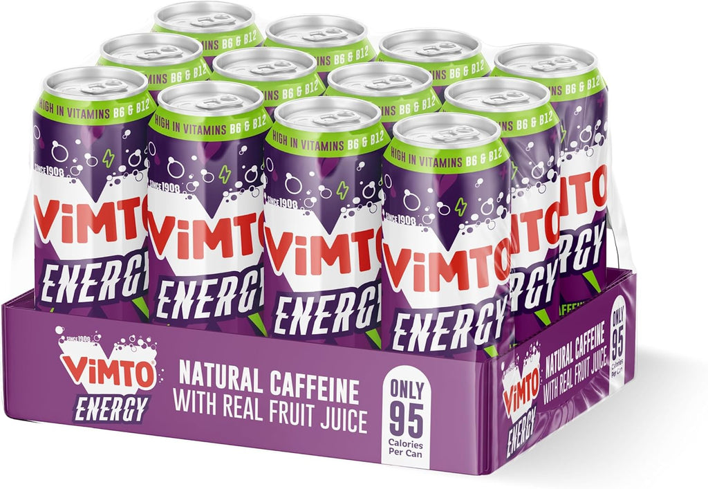Vimto New Energy Drink | Original Flavour | Sparkling Energy Juice Dri ...