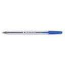 5 Star Ball Pen Medium 1mm Tip 0.4mm Line Clear Barrel Blue (Pack of 50) 901791