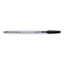 5 Star Ball Pen Medium 1mm Tip 0.4mm Line Clear Barrel Black (Pack of 50) 901813