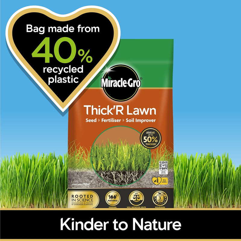 Miracle-Gro Thick'R Lawn Seed, Fertilliser & Soil Improver Fertiliser 4kg / 80m2