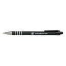 5 Star Retractable Ball Pen Soft Grip Medium 1mm Tip 0.5mm Line Black (Pack of 12) 918508