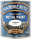 Hammerite Direct to Rust Metal Paint | Hammered White Finish | 1 x 750ml Tin