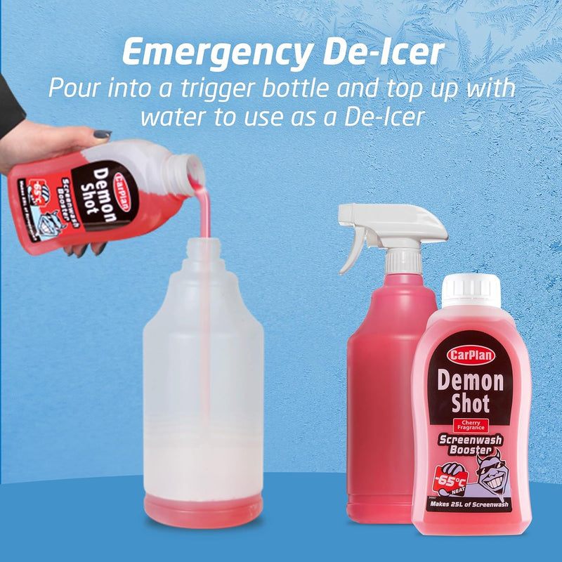 Carplan Demon Shot Screenwash Booster, 500 Ml, Creates 25 Litres Of Screen Wash