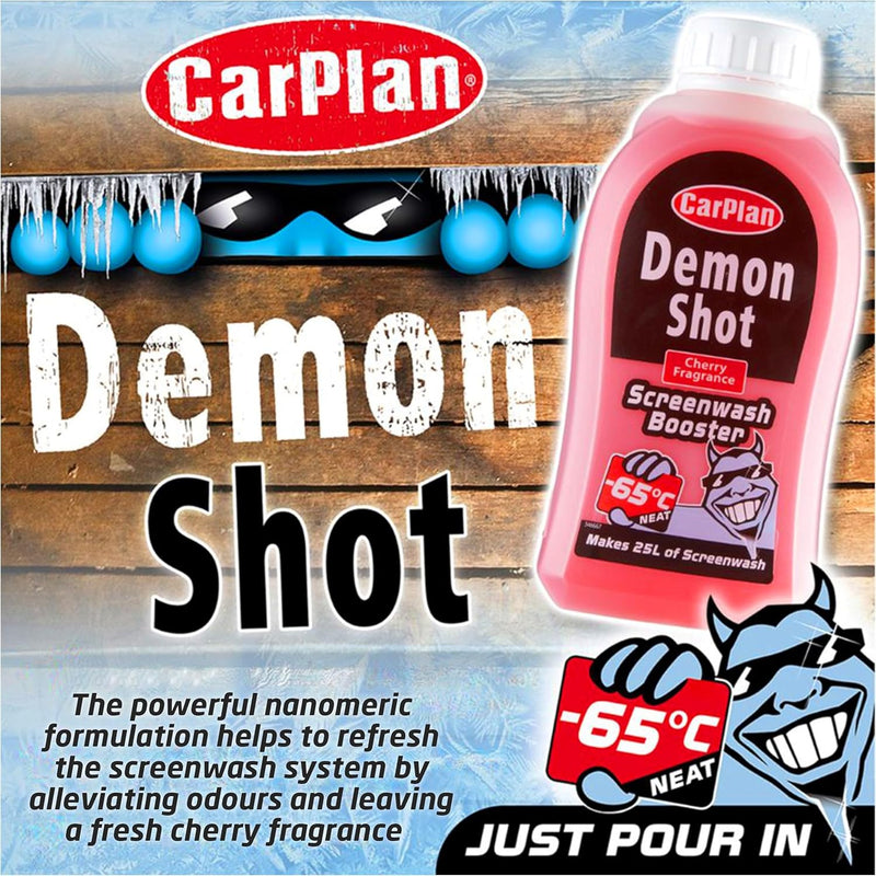 Carplan Demon Shot Screenwash Booster, 500 Ml, Creates 25 Litres Of Screen Wash