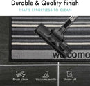 Scrape 'N' Sorb Premium Doormat |Welcome Grey | 45 x 60cm | Durable Nylon Pile