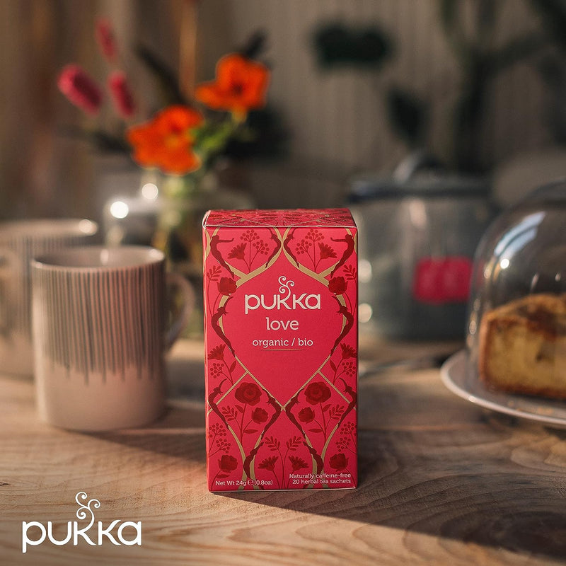 Pukka Tea Organic Love Envelopes 20's , Chamomile Rose & Lavender.