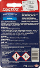 Loctite Threadlocker, Locks & Seals All Metal Nuts, Balls & Screws | 1 x 5g Tube