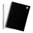 5 Star Wirebound Notebook Ruled 80gsm 140 Page A4 Black (Pack of 5) 930264