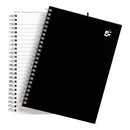 5 Star Wirebound Notebook Ruled 80gsm 140 Page A5 Black (Pack of 5) 930272