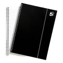 5 Star Wirebound Notebook Ruled 80gsm 160 Page Polypropylene A4 Black (Pack of 6) 930300