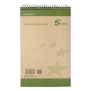 5 Star Spiral Shorthand Notebook Ruled 70gsm 160 Page 127x200mm Green/Buff (Pack of 10) 938287