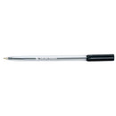 5 Star Ball Pen Medium 1mm Tip 0.7mm Line Clear Barrel Black (Pack of 20) 938643