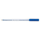 5 Star Ball Pen Medium 1mm Tip 0.7mm Line Clear Barrel Blue (Pack of 20) 938651