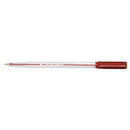 5 Star Ball Pen Medium 1mm Tip 0.7mm Line Clear Barrel Red (Pack of 20) 938659