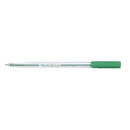 5 Star Ball Pen Medium 1mm Tip 0.7mm Line Clear Barrel Green (Pack of 20) 939915