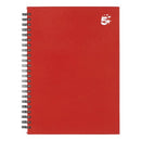 5 Star Wirebound Hardback Notebook Ruled A5 140 Page Berry (Pack of 5) 943445