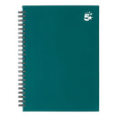 5 Star Wirebound Hardback Notebook Ruled A5 140 Page Teal (Pack of 5) 943453