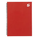 5 Star Wirebound Hardback Notebook Ruled A4 140 Page Berry (Pack of 5) 943466