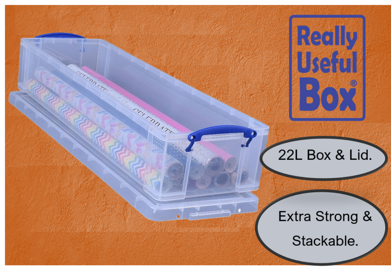 Really Useful Clear Plastic Storage Box 22L 75x21x14 cm (29.5 x 8.2 x 5.5")