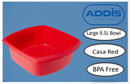 Addis Rectangular Washing Up Bowl 9.5 Litre Casa Red
