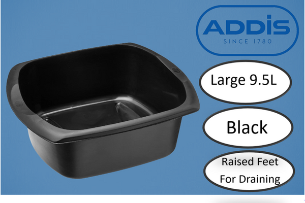Addis Large Rectangular Washing Up Bowl 9.5 litre Black