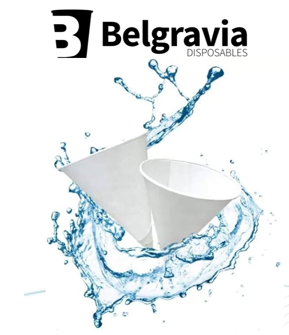 Belgravia Branded 4oz Water Drinking Cone Cup White ACPACC04