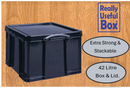 Really Useful 42L Recycled Plastic Storage Box Black 42Black R