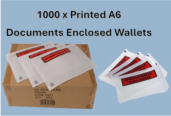 Documents Enclosed,Size A6 Wallets, Printed, Pack 1000's