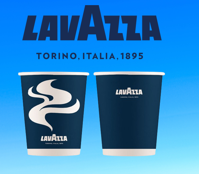 8oz Blue & White Double Walled Lavazza Cup - Single Unit (25's)