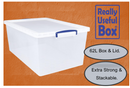 Really Useful Clear Plastic (Nestable) Storage Box 62 Litre