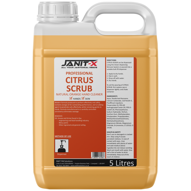 Janit-X Professional Citrus Scrub 5 Litre {Engineers & Mechanic Tough Cleaning Agent}