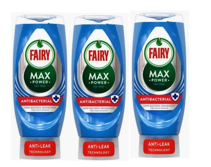 Fairy Washing Up Liquid Max Power Tea Tree Antibacterial 640ml