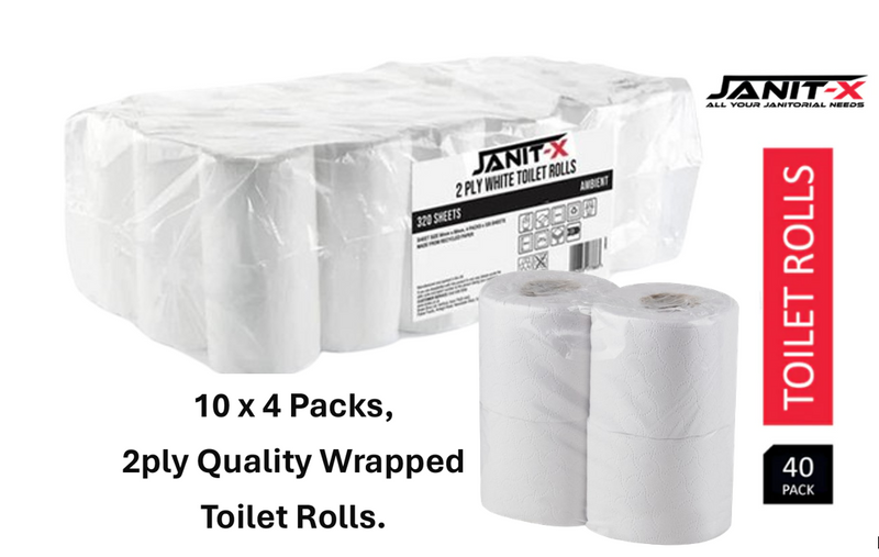 Janit-X Toilet Roll 2ply 320 Sheets XL Pack of 40's {CHSA Accredited Supplier}