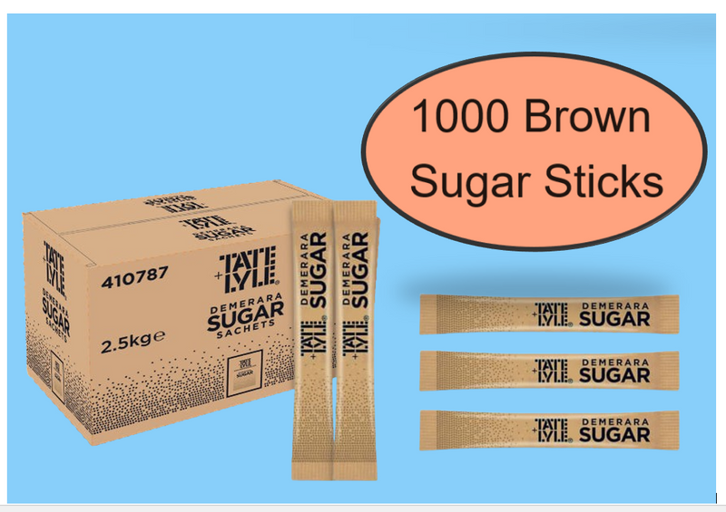 Tate & Lyle Demerara Sugar Sticks (Pack of 1000)