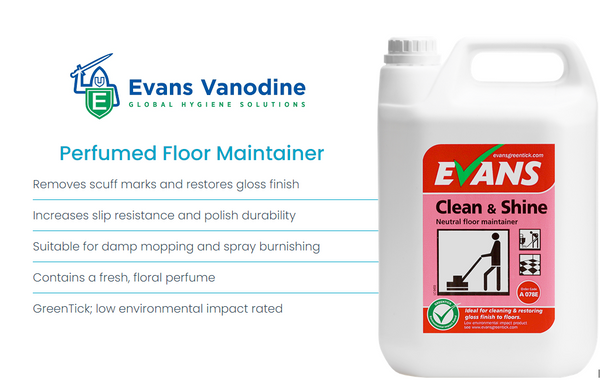 Evans Vanodine Clean & Shine Neutral Floor Maintainer 5 Litre