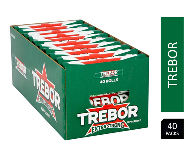 Trebor Extra Strong Peppermint Mints Roll 40x41.3g