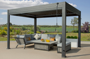 Aluminium Pergola, Louvered Roof, LED Lights & Windproof Sidewalls