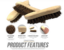 Charles Bentley Stiff Bassine Wooden Hand Scrub Brush, 8", Wood, Natural, One Size