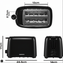 Daewoo Essentials 2 Slice Toaster |  Black | 700W
