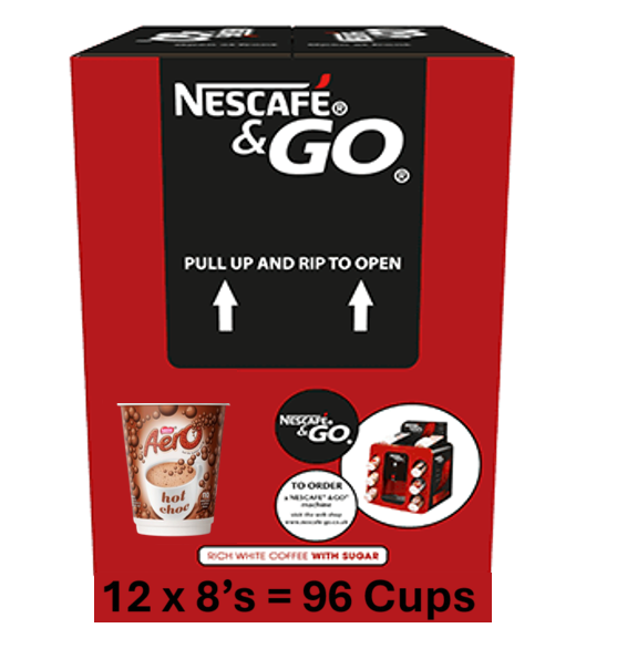 Nescafe &Go Aero Hot Chocolate 8  x 12oz Cups