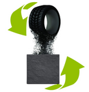 Primeur Recycled Square Recycled Rubber Stepping Stone, Slate, 30 x 30cm