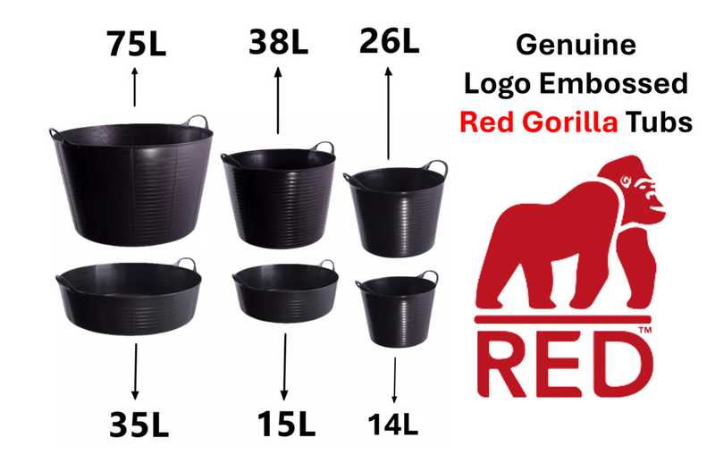 Red Gorilla {Tubtrug} Black Recycled Tub Medium 26 Litre