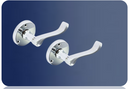 Securit Chrome Round Latch Handles (Pair) – 60mm