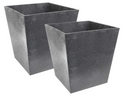 Primeur Eco Garden 33Cm Sonata Recycled Rubber Plant Pot Steel Grey
