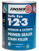 Zinsser Bulls Eye 1-2-3 | Interior & Exterior | Primer, Sealer & Stain Killer | 1L