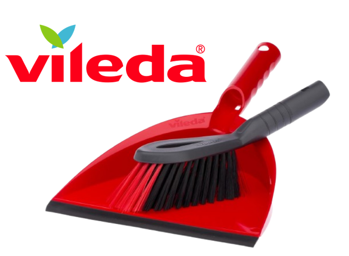 Vileda Dust Pan & Brush Set - 2in1 Brush and Pan Set