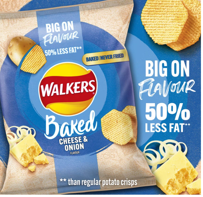 Walkers BAKED Cheese & Onion Pack 32's