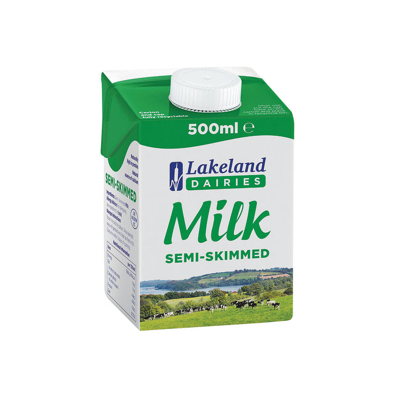 Lakeland Semi-Skimmed Milk 500ml (Pack of 12)