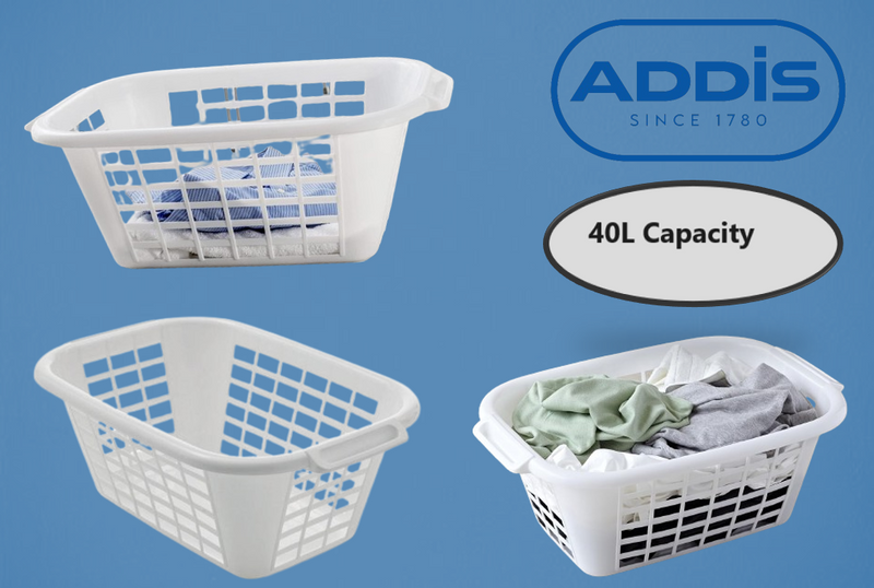 Addis White Laundry Basket 40 Litre