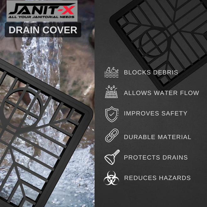 Janit-X Square Drain Covers Outdoor Drainage Channel - PVC Plastic Grid Cover